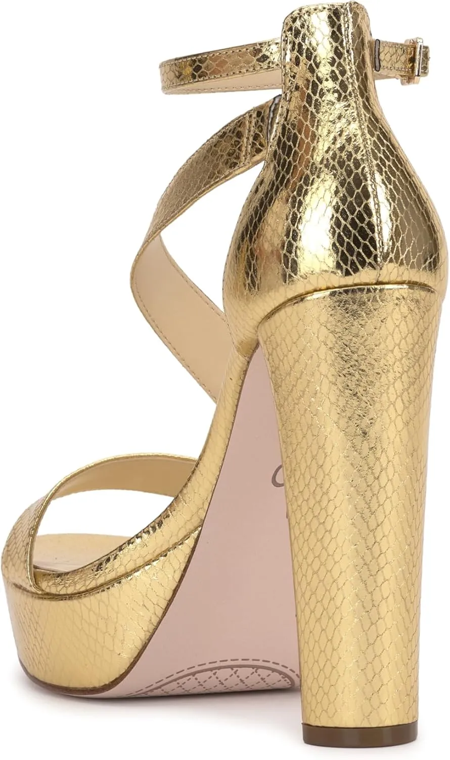 Jessica Simpson Womens Iley Faux Leather Ankle Strap Platform Sandals