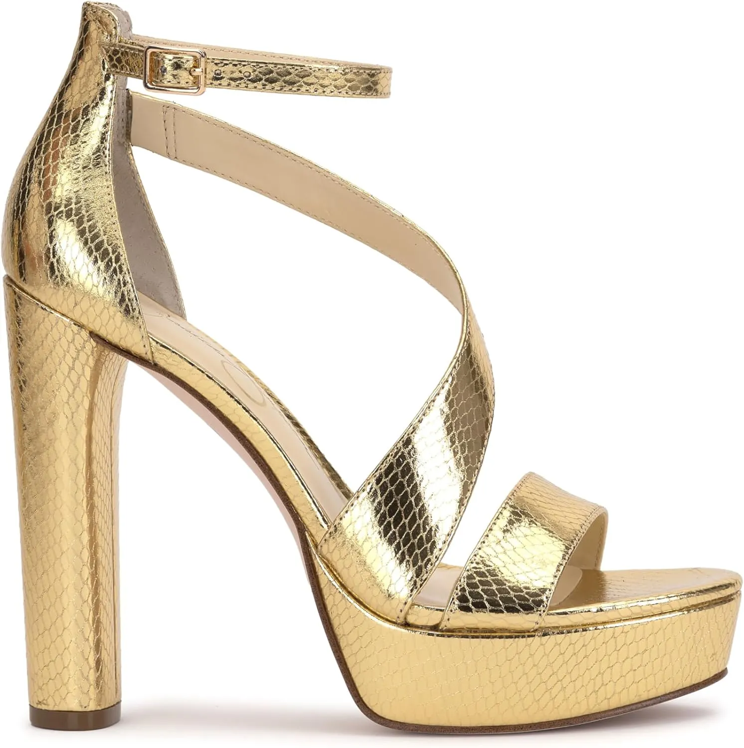 Jessica Simpson Womens Iley Faux Leather Ankle Strap Platform Sandals