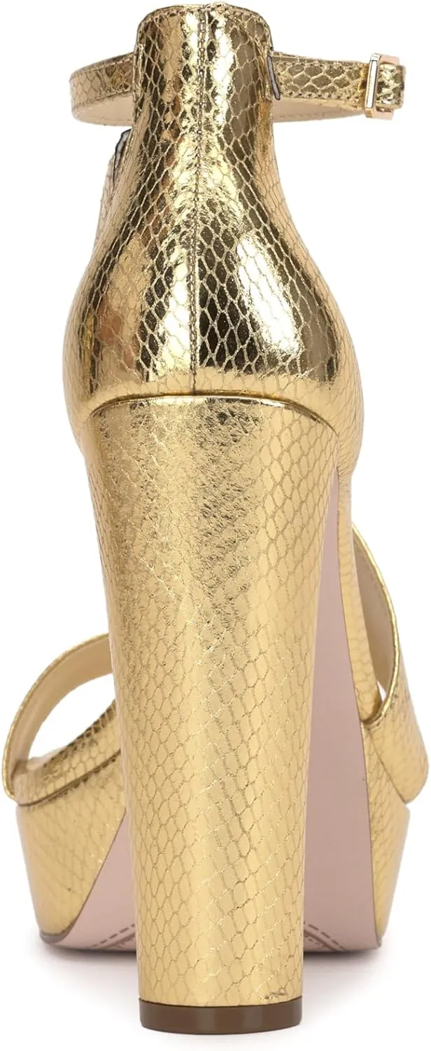 Jessica Simpson Womens Iley Faux Leather Ankle Strap Platform Sandals