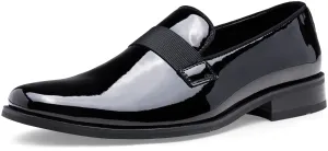 Jousen Mens Tuxedo Shoes Black Shoes for Men Business Formal Mens Loafers Slip On (AMY3060A Patent Black 10)