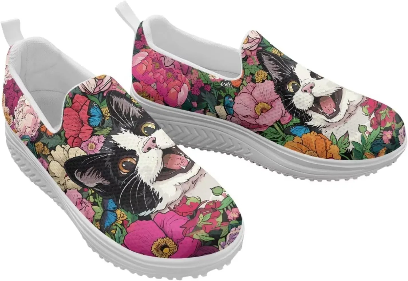 JoyLamoria Animal Design Womens Shoes Comfort Wedge Workout Platform Fashion Slip Resistant Orthotic Casual Tennis Work Daily Wear