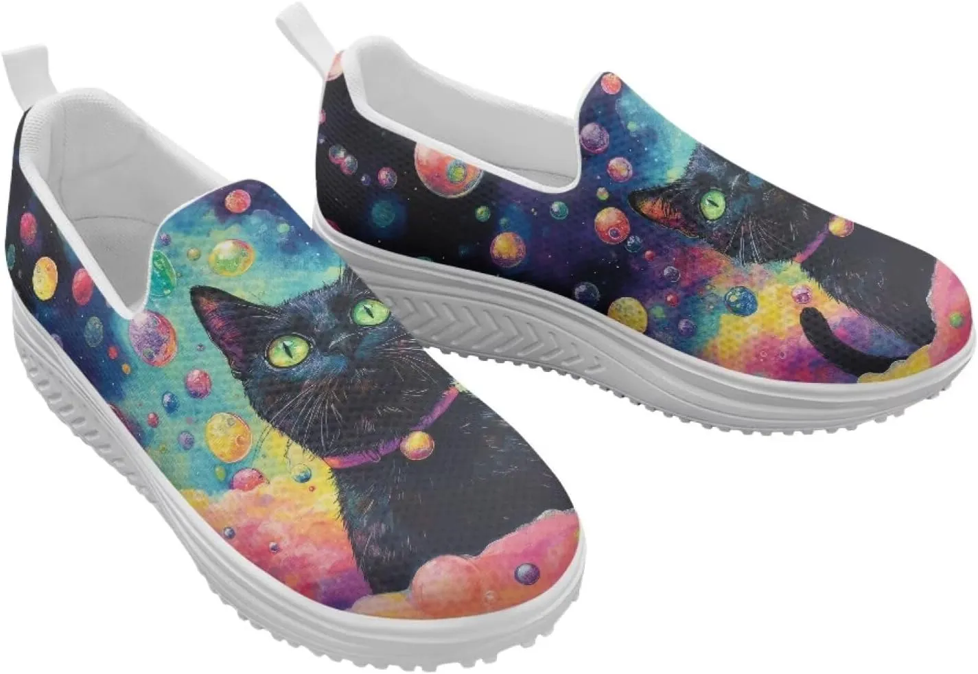 JoyLamoria Animal Design Womens Shoes Comfort Wedge Workout Platform Fashion Slip Resistant Orthotic Casual Tennis Work Daily Wear