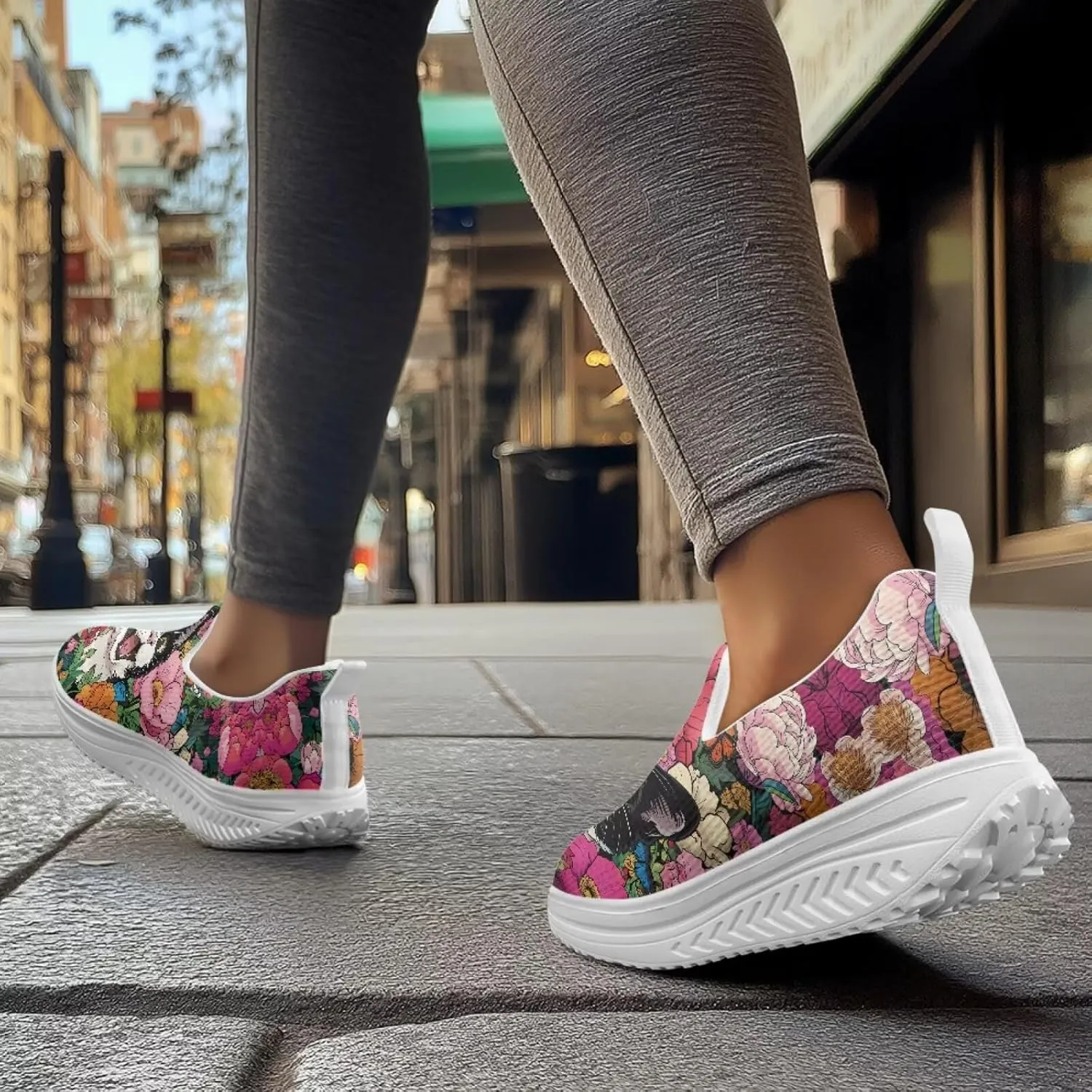 JoyLamoria Animal Design Womens Shoes Comfort Wedge Workout Platform Fashion Slip Resistant Orthotic Casual Tennis Work Daily Wear