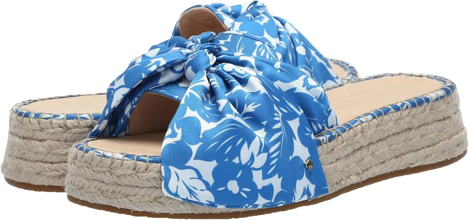 kate spade new york Women's Lucie Tropical Foliage Espadrille Slide Sandal