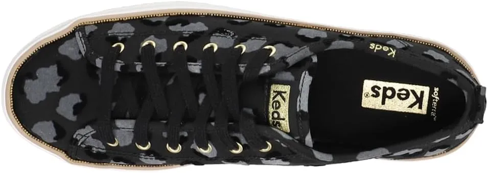 Keds Womens Triple Up Metallic Platform Sneakers Shoes Casual - Black