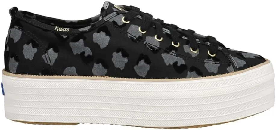 Keds Womens Triple Up Metallic Platform Sneakers Shoes Casual - Black