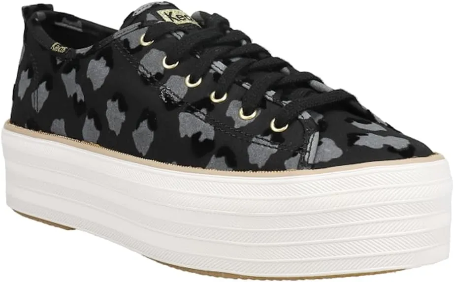 Keds Womens Triple Up Metallic Platform Sneakers Shoes Casual - Black