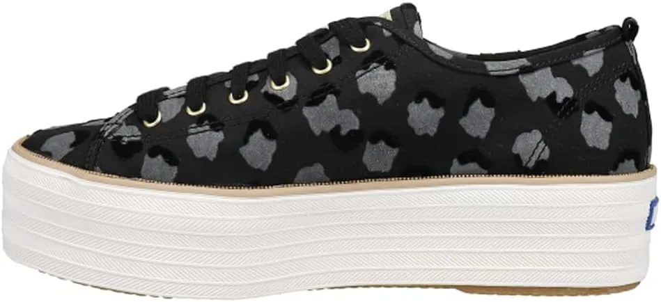 Keds Womens Triple Up Metallic Platform Sneakers Shoes Casual - Black