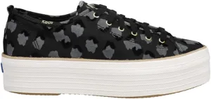 Keds Womens Triple Up Metallic Platform Sneakers Shoes Casual - Black