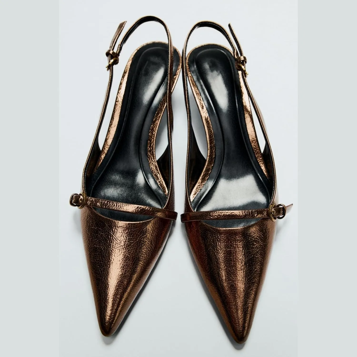 keleimusi Slingback Kitten Heels for Women Stiletto Heels Pointed Toe Slingback Pumps Backless Slip-on Buckle Strap Heeled Sandals Autumn Pumps Sexy Dress Shoes