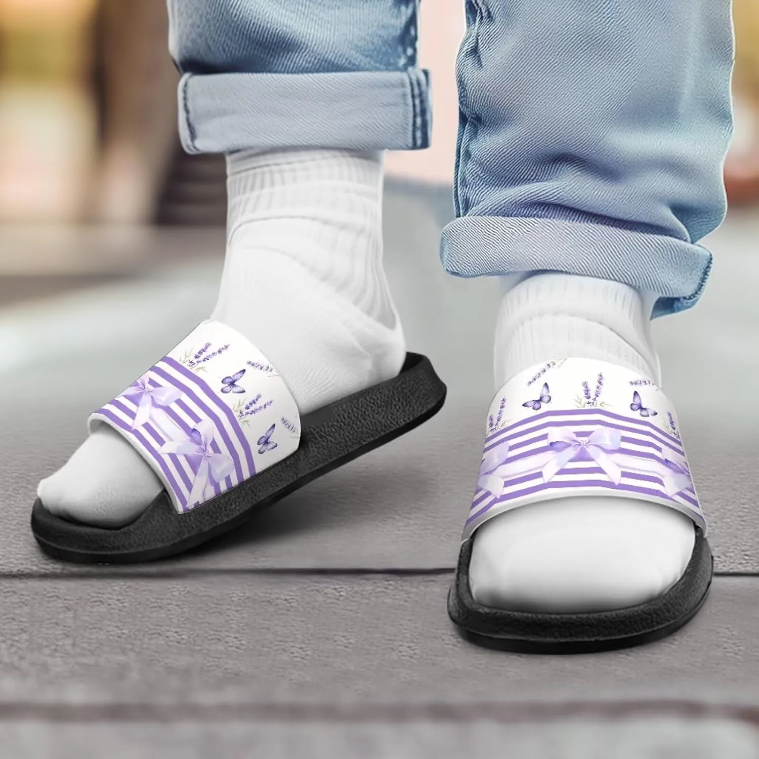 Kids EVA Slides Girls Slip On Slide Sandals Comfort Non-Slip Cushioned Sole Slippers Summer Shower Shoes Pool Beach Water Shoes