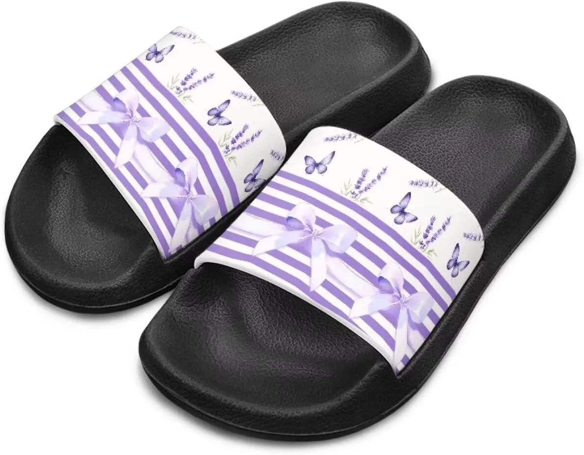 Kids EVA Slides Girls Slip On Slide Sandals Comfort Non-Slip Cushioned Sole Slippers Summer Shower Shoes Pool Beach Water Shoes