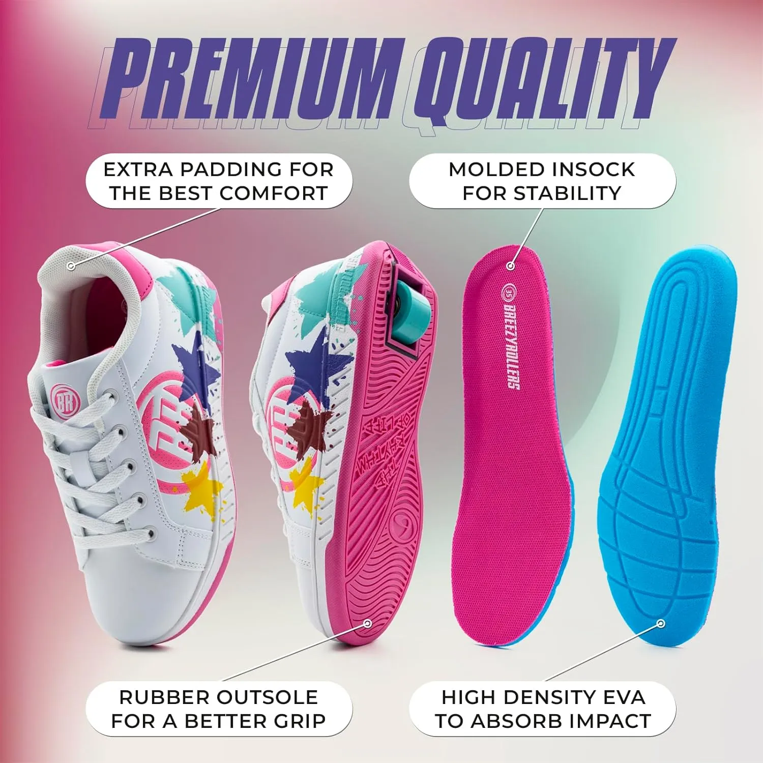 Kids' Roller Shoes | Transform from Street Sneakers to Roller Skates in Seconds | Patented Click System | Roller Sneakers for Boys & Girls
