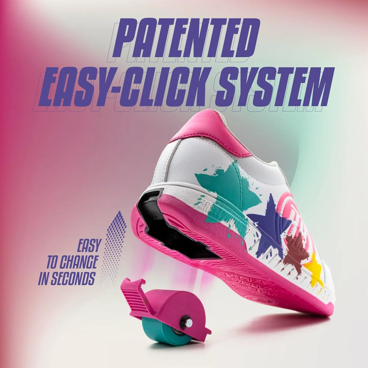 Kids' Roller Shoes | Transform from Street Sneakers to Roller Skates in Seconds | Patented Click System | Roller Sneakers for Boys & Girls