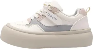 Korean Ins Trendy Hovercraft Kicks | Chunky White Sneakers with Cloud Comfort Thick Sole | Breathable Height-Boosting Shoes for Travel & Sport | OOTD for Girls & Women | Campus Student Outfit