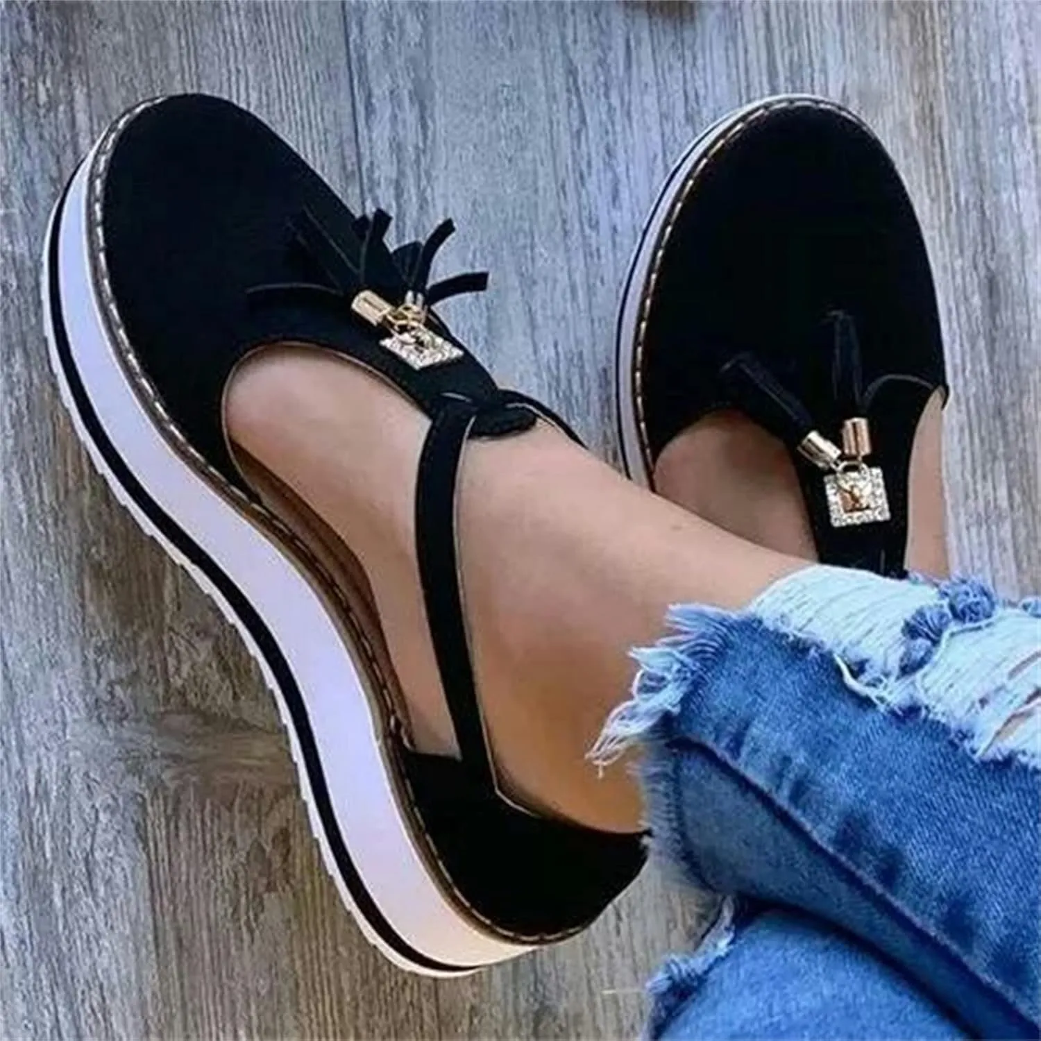 Ladmiple Sneakers For Women Walking Shoes Slip On Loafers Comfortable Fashion Dressy Casual Summer Low Top Flats Shoes