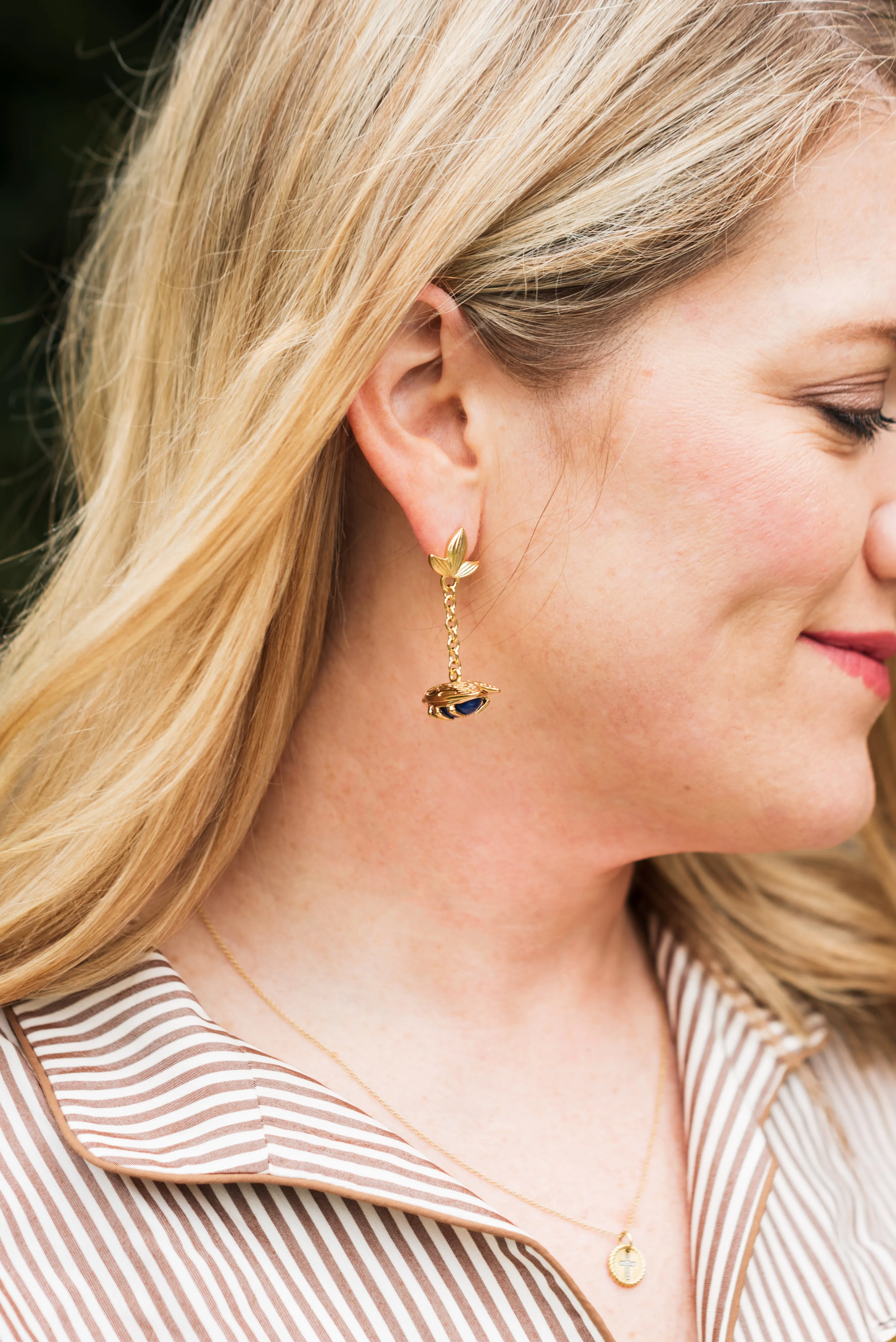 LAPIS BUG FOB EARRINGS