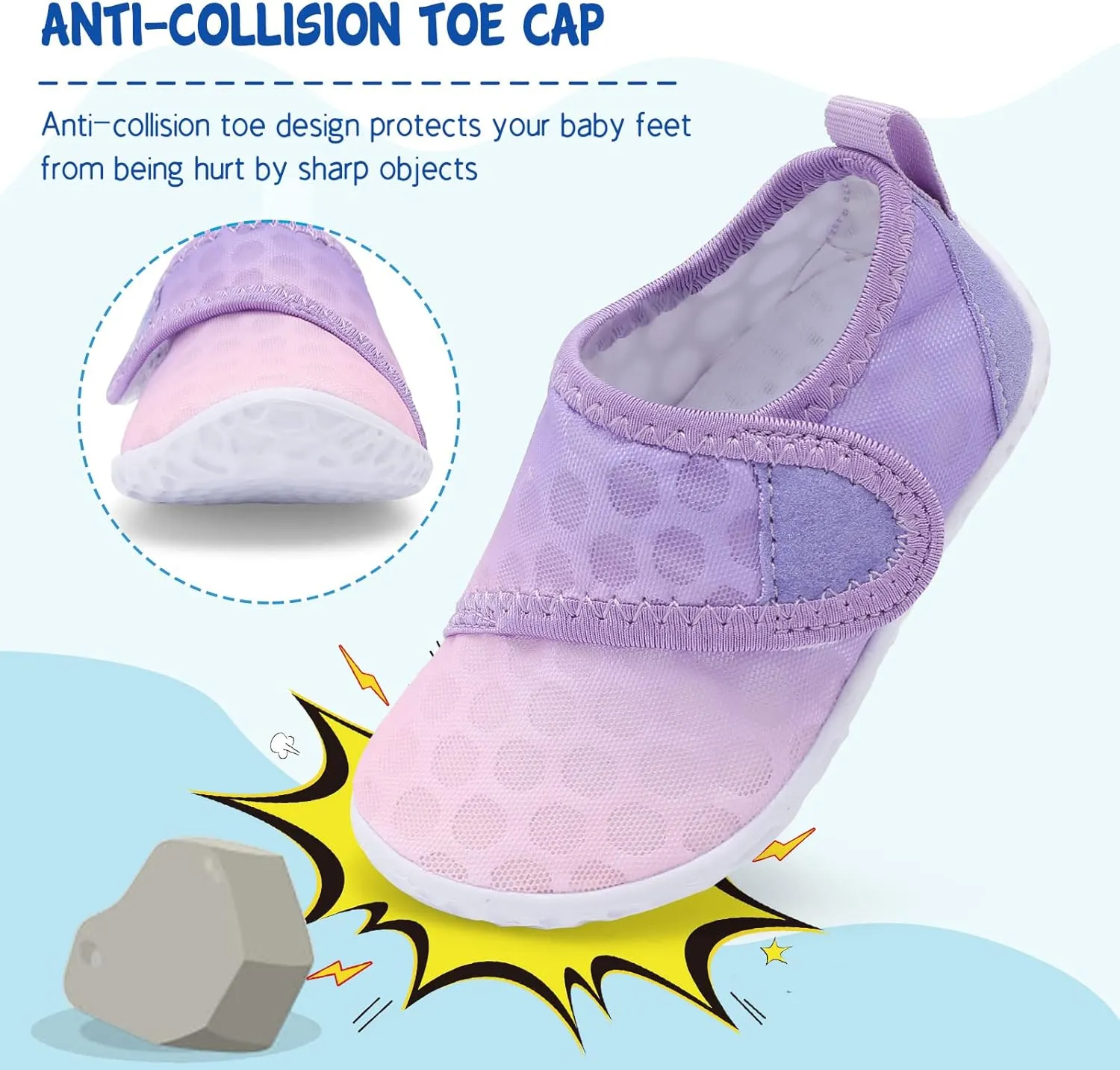 LeIsfIt Toddler Water Shoes Boys Girls Aqua Socks Kids Breathable Swim Shoes Non-Slip Barefoot Beach Shoes