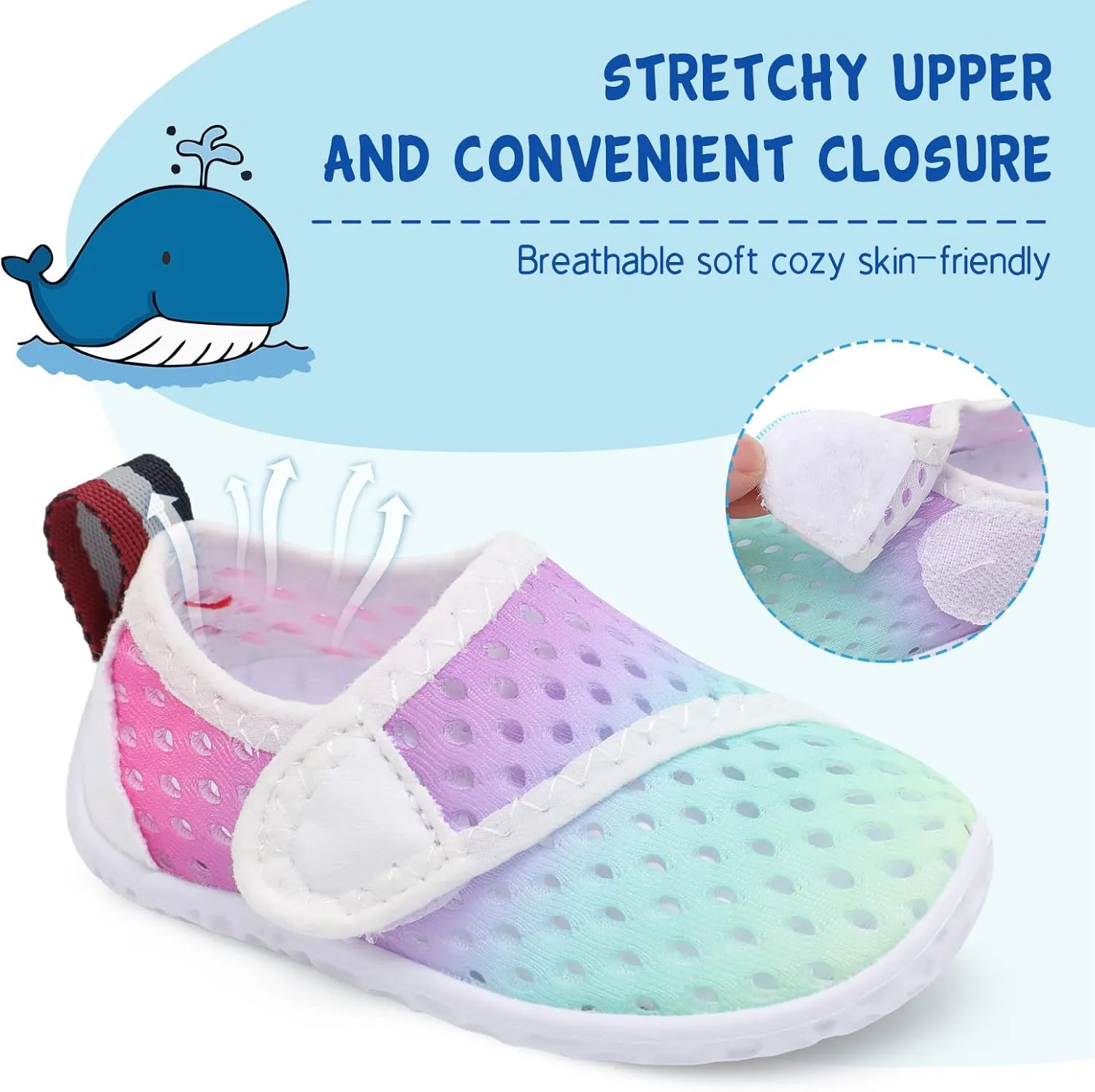 LeIsfIt Toddler Water Shoes Boys Girls Aqua Socks Kids Breathable Swim Shoes Non-Slip Barefoot Beach Shoes