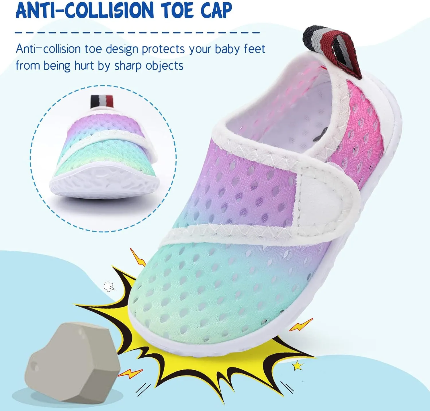 LeIsfIt Toddler Water Shoes Boys Girls Aqua Socks Kids Breathable Swim Shoes Non-Slip Barefoot Beach Shoes