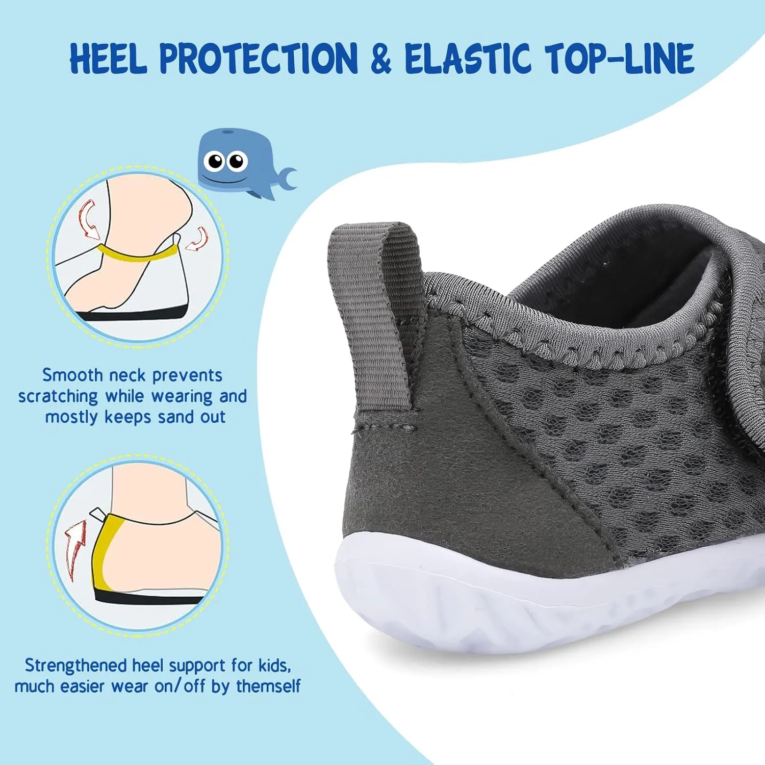 LeIsfIt Toddler Water Shoes Boys Girls Aqua Socks Kids Breathable Swim Shoes Non-Slip Barefoot Beach Shoes