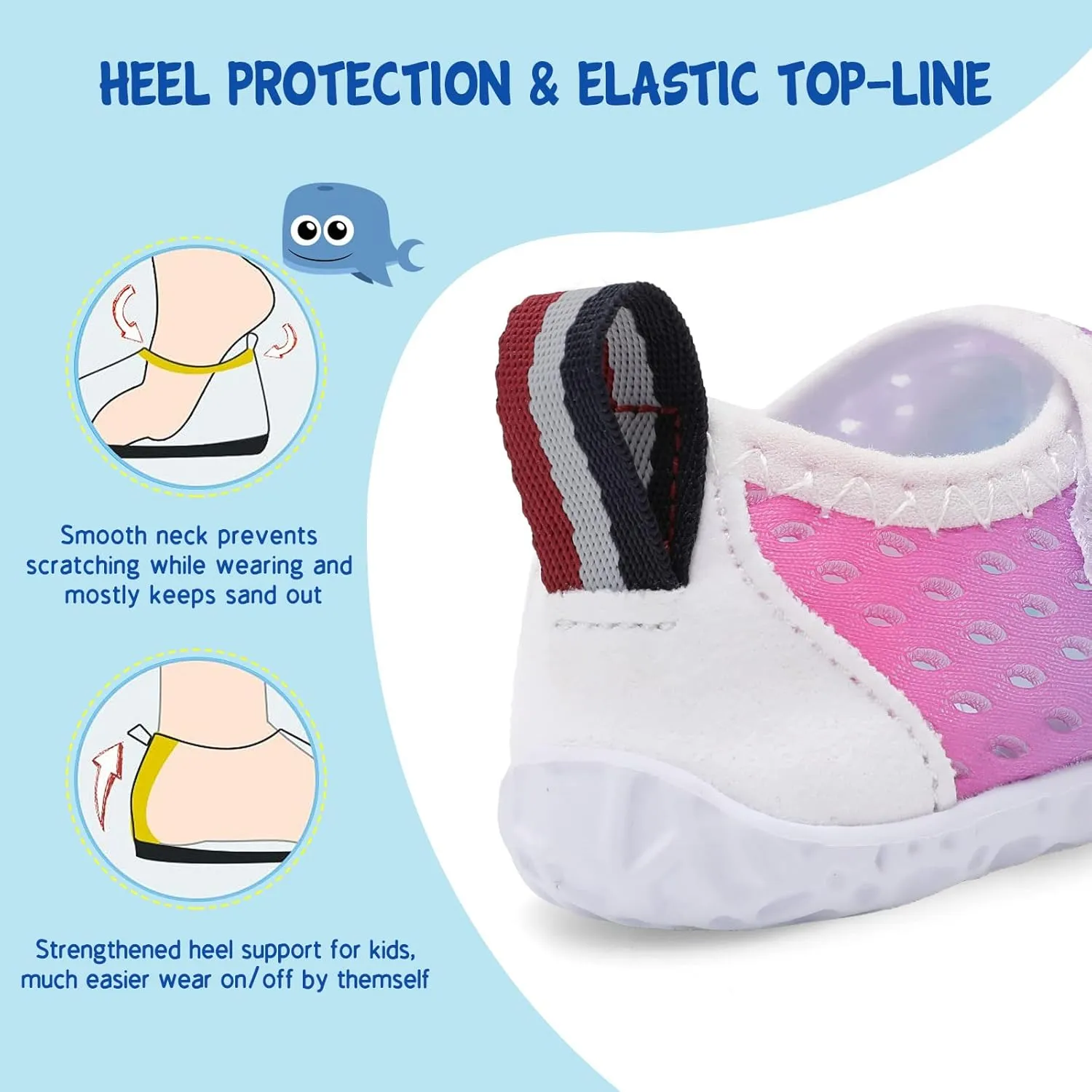 LeIsfIt Toddler Water Shoes Boys Girls Aqua Socks Kids Breathable Swim Shoes Non-Slip Barefoot Beach Shoes