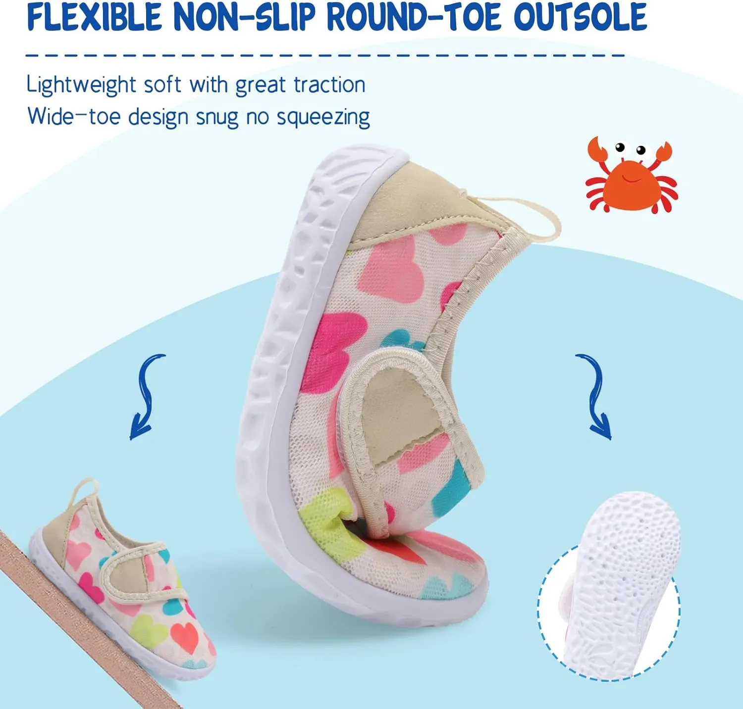 LeIsfIt Toddler Water Shoes Boys Girls Aqua Socks Kids Breathable Swim Shoes Non-Slip Barefoot Beach Shoes