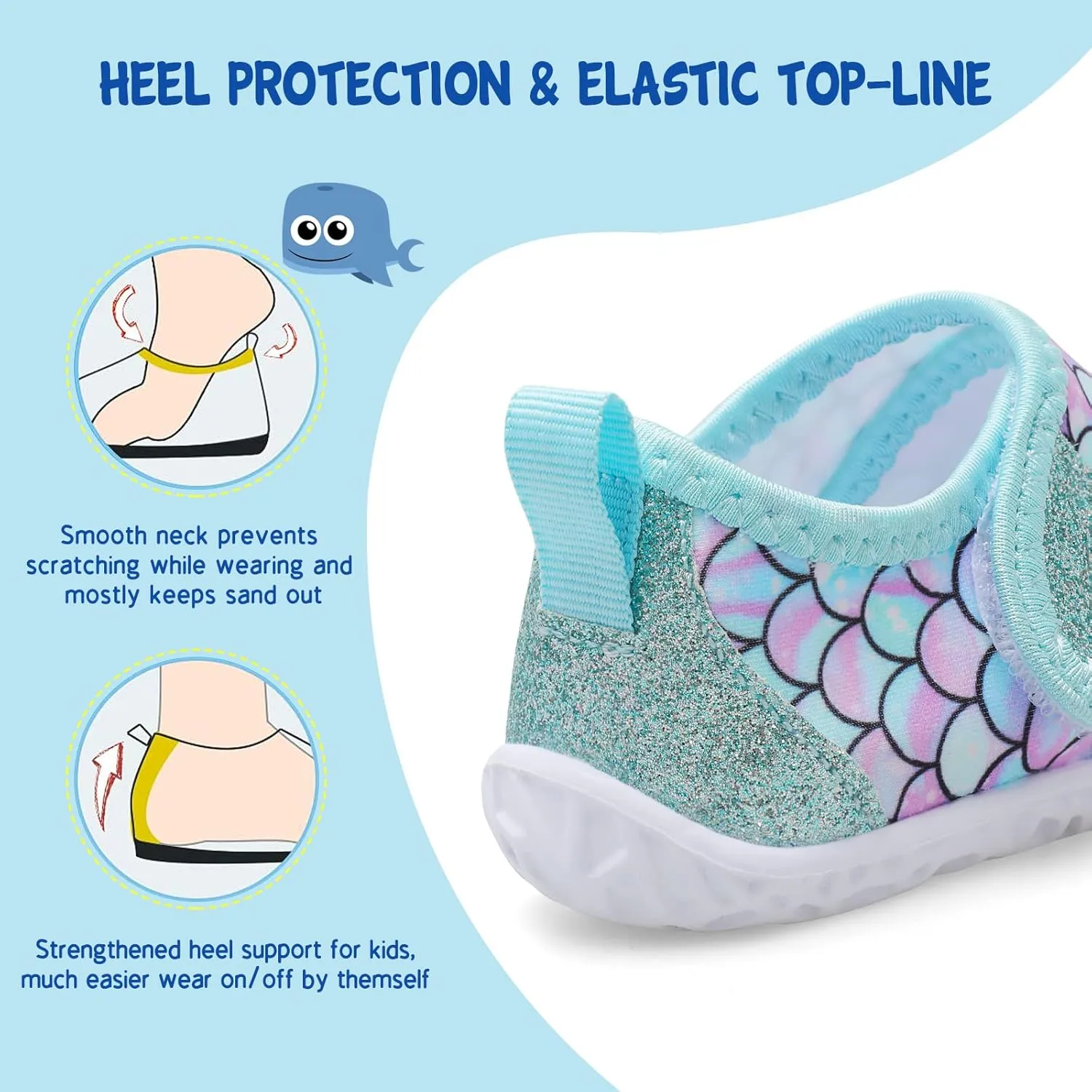 LeIsfIt Toddler Water Shoes Boys Girls Aqua Socks Kids Breathable Swim Shoes Non-Slip Barefoot Beach Shoes