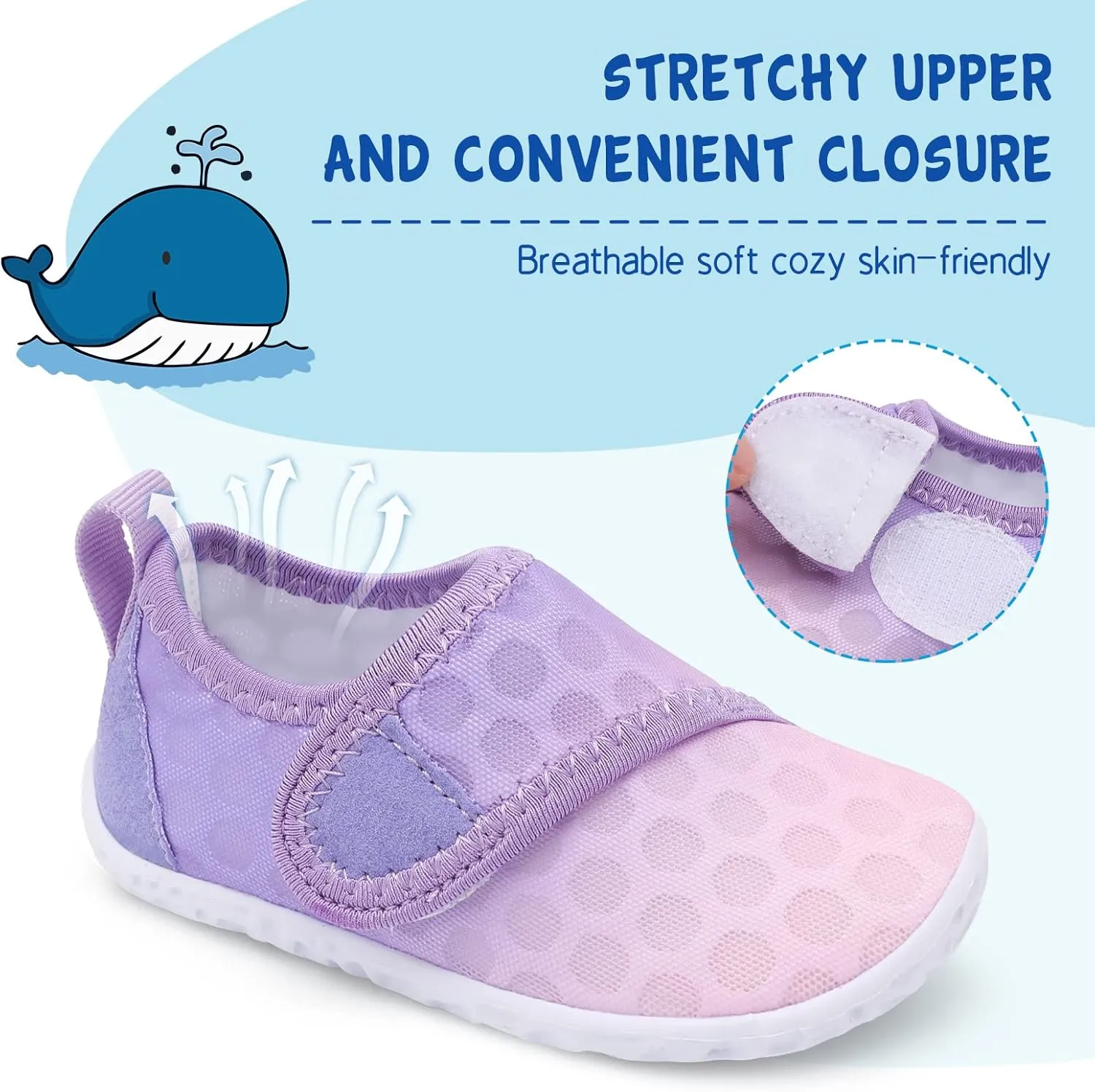 LeIsfIt Toddler Water Shoes Boys Girls Aqua Socks Kids Breathable Swim Shoes Non-Slip Barefoot Beach Shoes