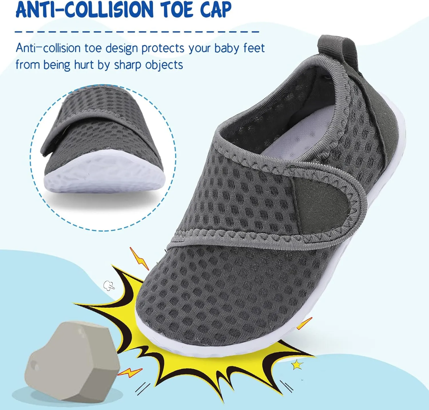 LeIsfIt Toddler Water Shoes Boys Girls Aqua Socks Kids Breathable Swim Shoes Non-Slip Barefoot Beach Shoes
