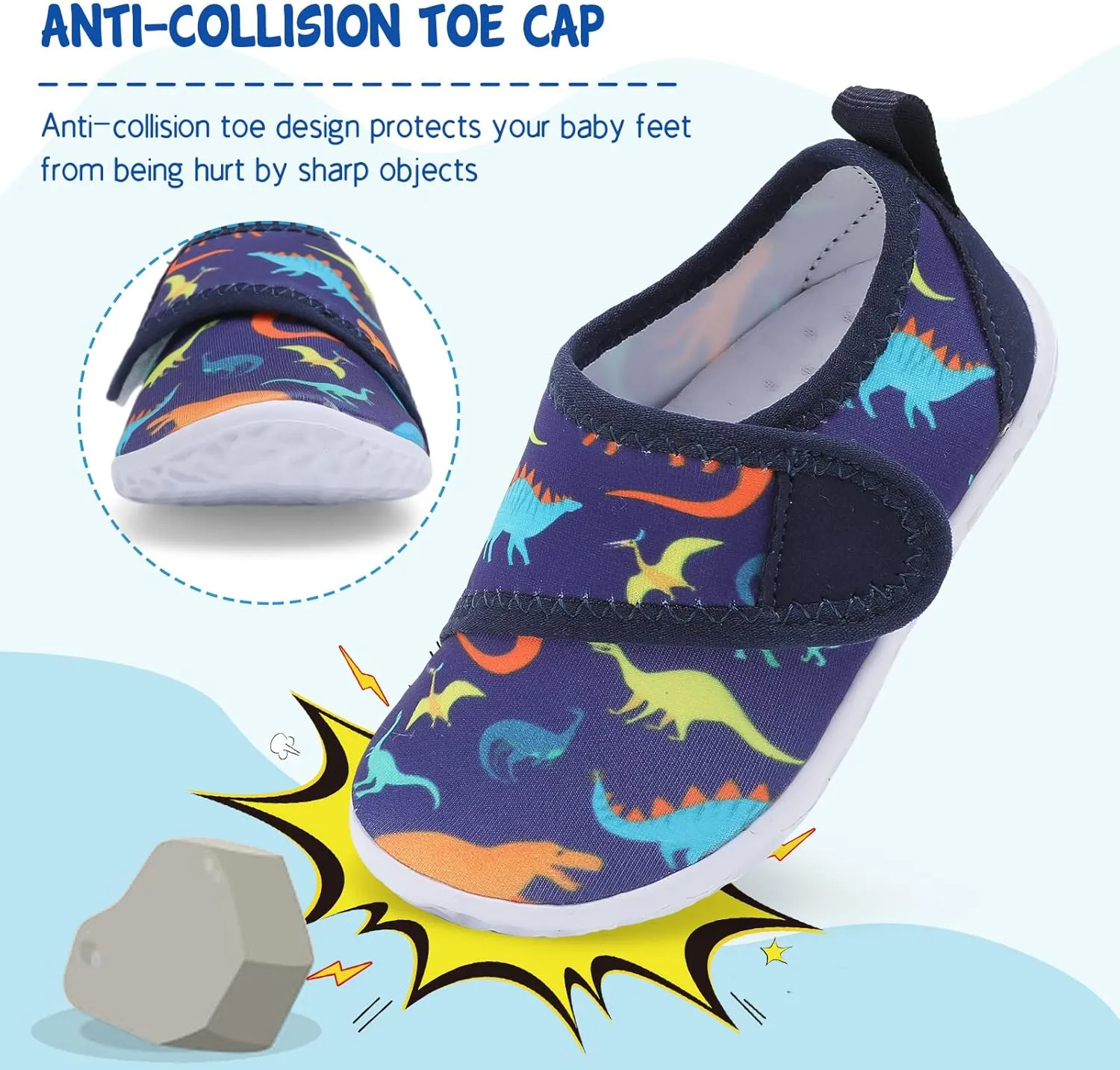 LeIsfIt Toddler Water Shoes Boys Girls Aqua Socks Kids Breathable Swim Shoes Non-Slip Barefoot Beach Shoes