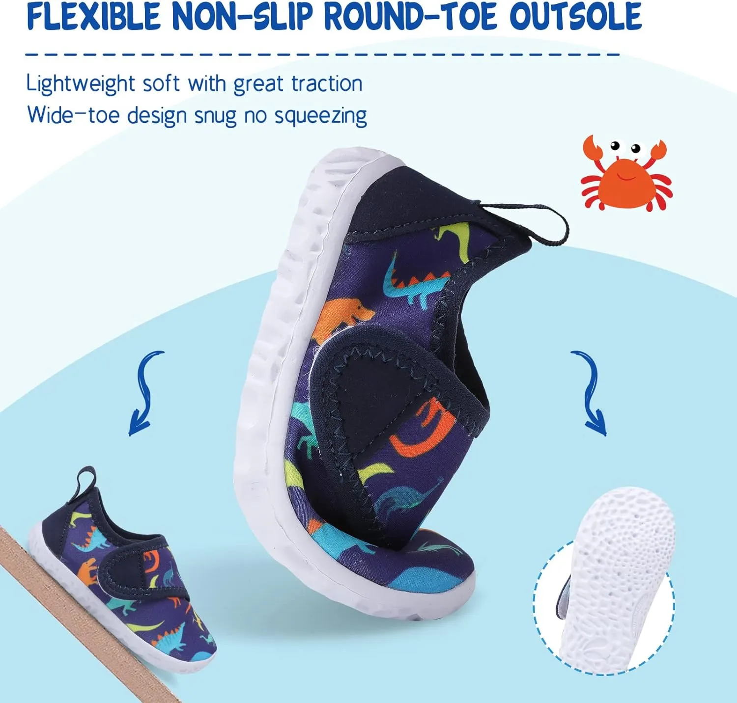 LeIsfIt Toddler Water Shoes Boys Girls Aqua Socks Kids Breathable Swim Shoes Non-Slip Barefoot Beach Shoes