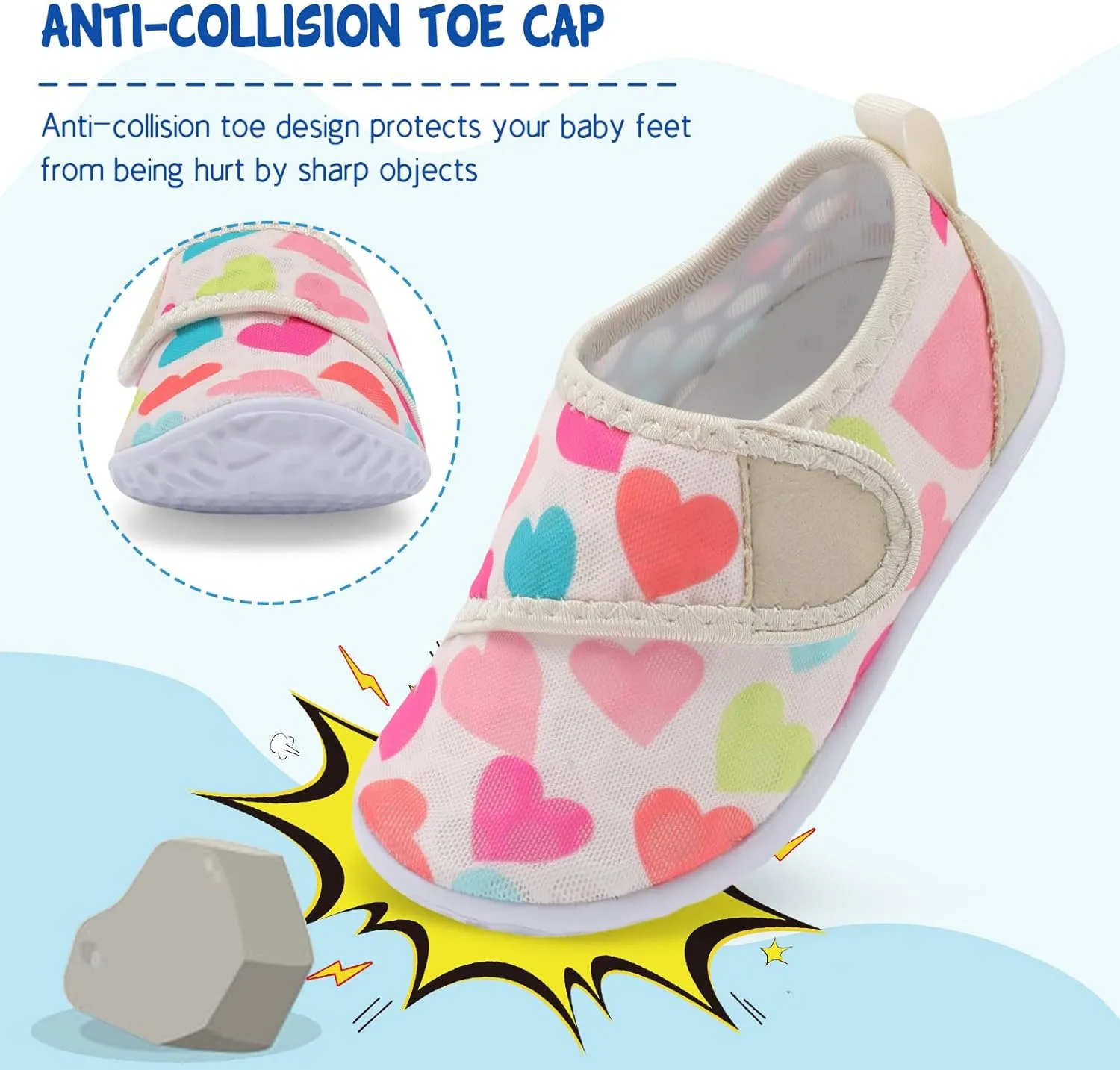 LeIsfIt Toddler Water Shoes Boys Girls Aqua Socks Kids Breathable Swim Shoes Non-Slip Barefoot Beach Shoes
