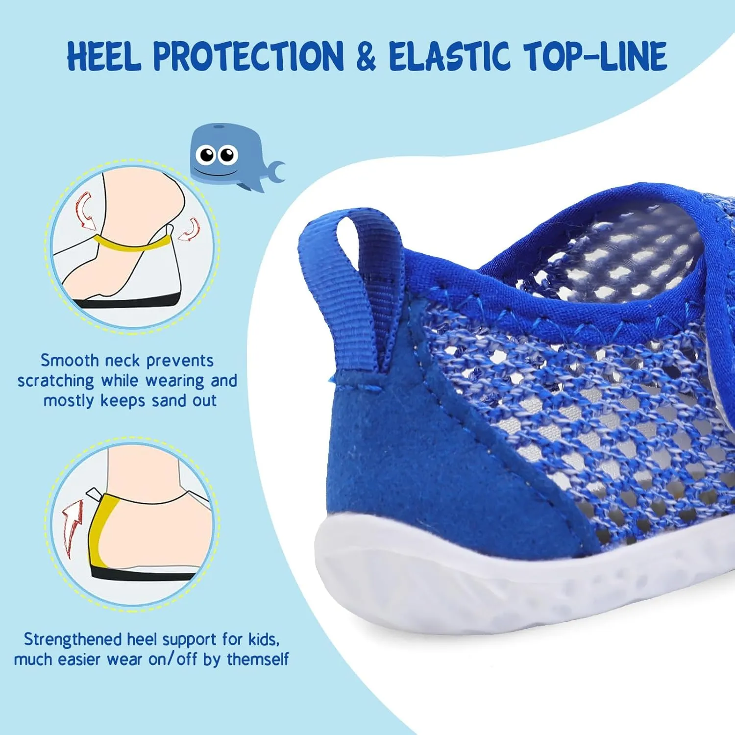 LeIsfIt Toddler Water Shoes Boys Girls Aqua Socks Kids Breathable Swim Shoes Non-Slip Barefoot Beach Shoes