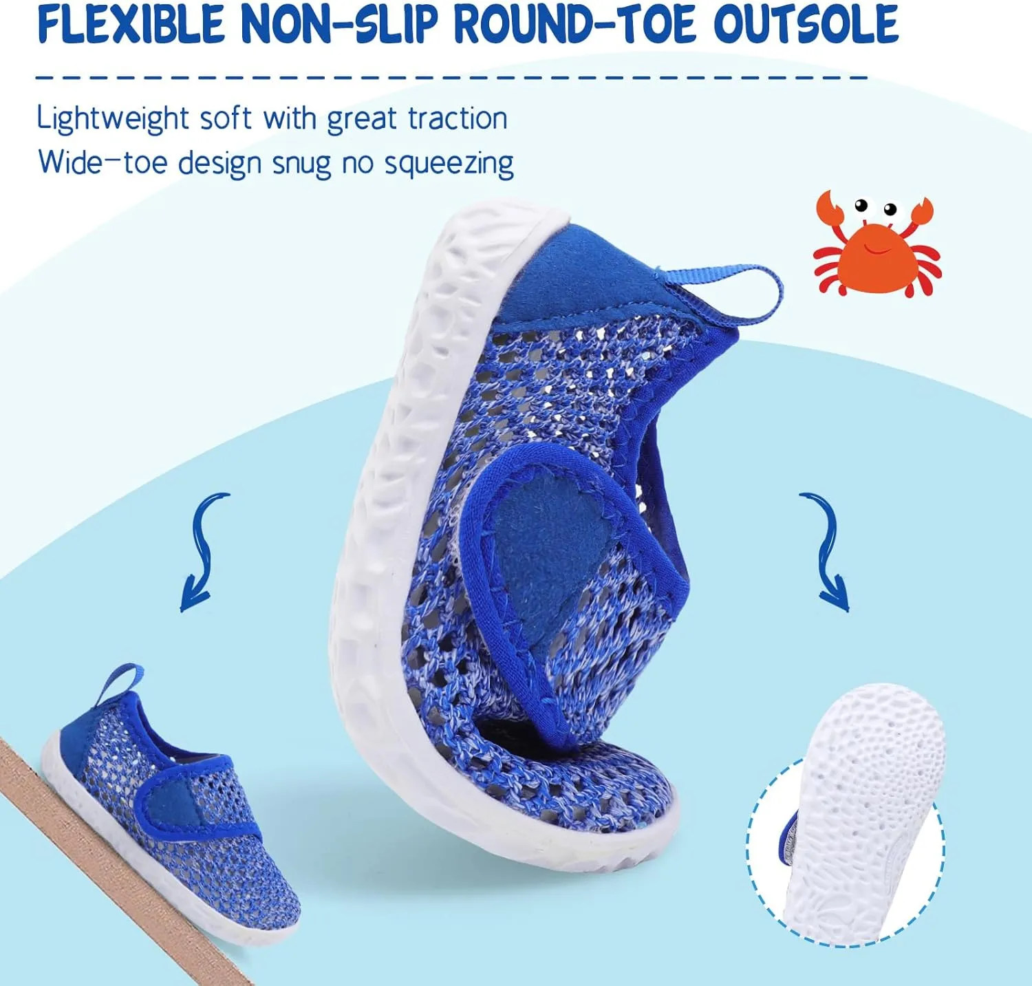 LeIsfIt Toddler Water Shoes Boys Girls Aqua Socks Kids Breathable Swim Shoes Non-Slip Barefoot Beach Shoes