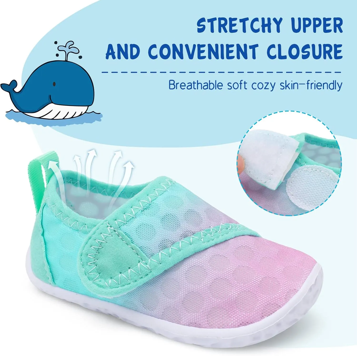 LeIsfIt Toddler Water Shoes Boys Girls Aqua Socks Kids Breathable Swim Shoes Non-Slip Barefoot Beach Shoes
