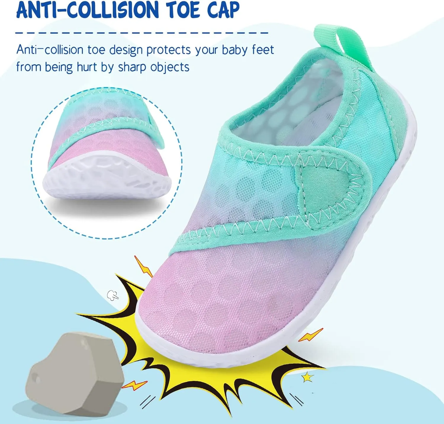 LeIsfIt Toddler Water Shoes Boys Girls Aqua Socks Kids Breathable Swim Shoes Non-Slip Barefoot Beach Shoes
