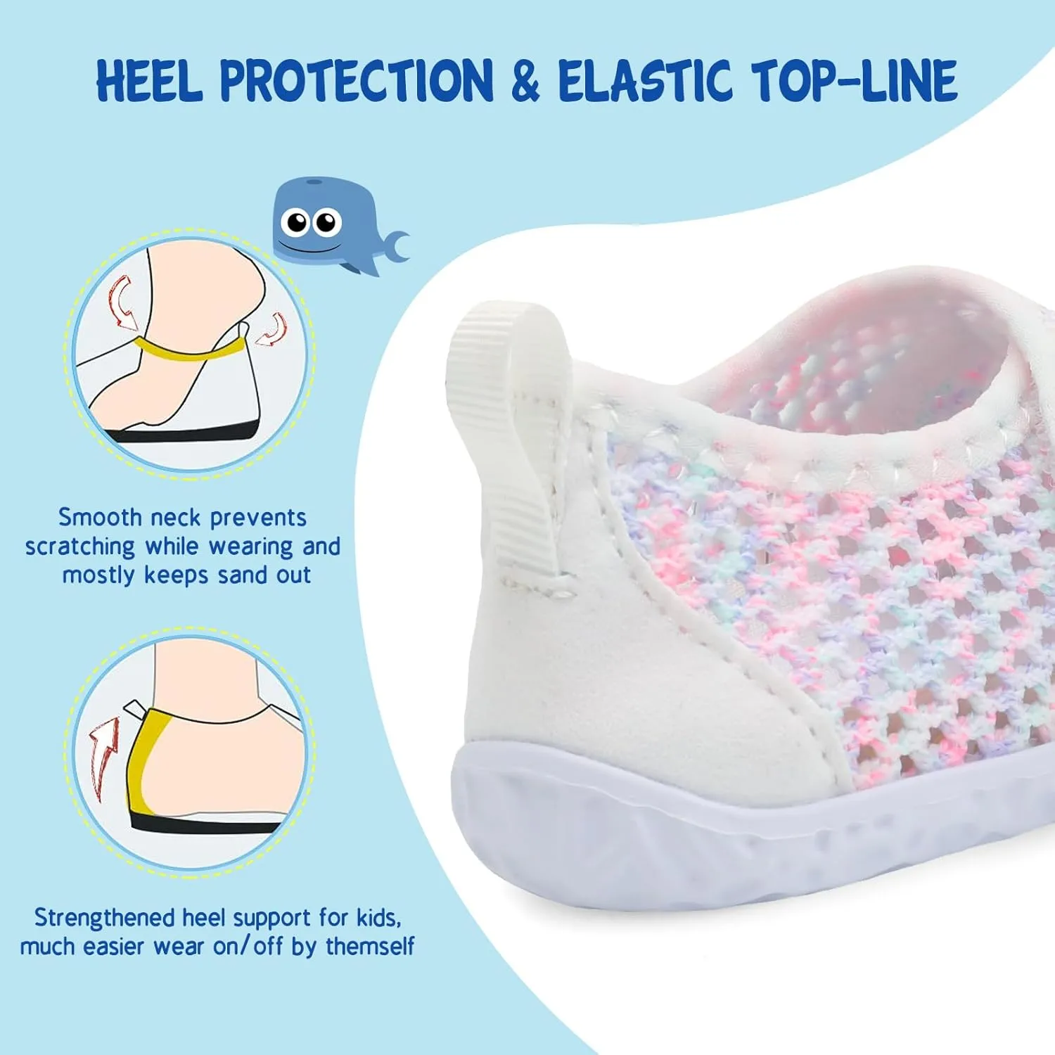LeIsfIt Toddler Water Shoes Boys Girls Aqua Socks Kids Breathable Swim Shoes Non-Slip Barefoot Beach Shoes
