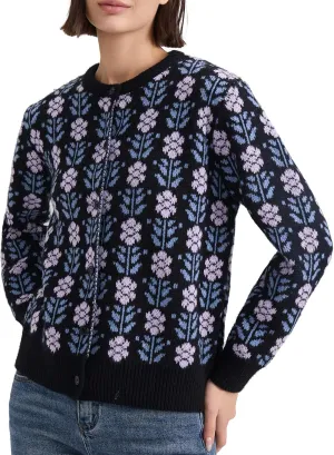 Les umes Womens Cardigan Long Sleeve Button Down Sweater Vintage Floral Knit Jackets Coats