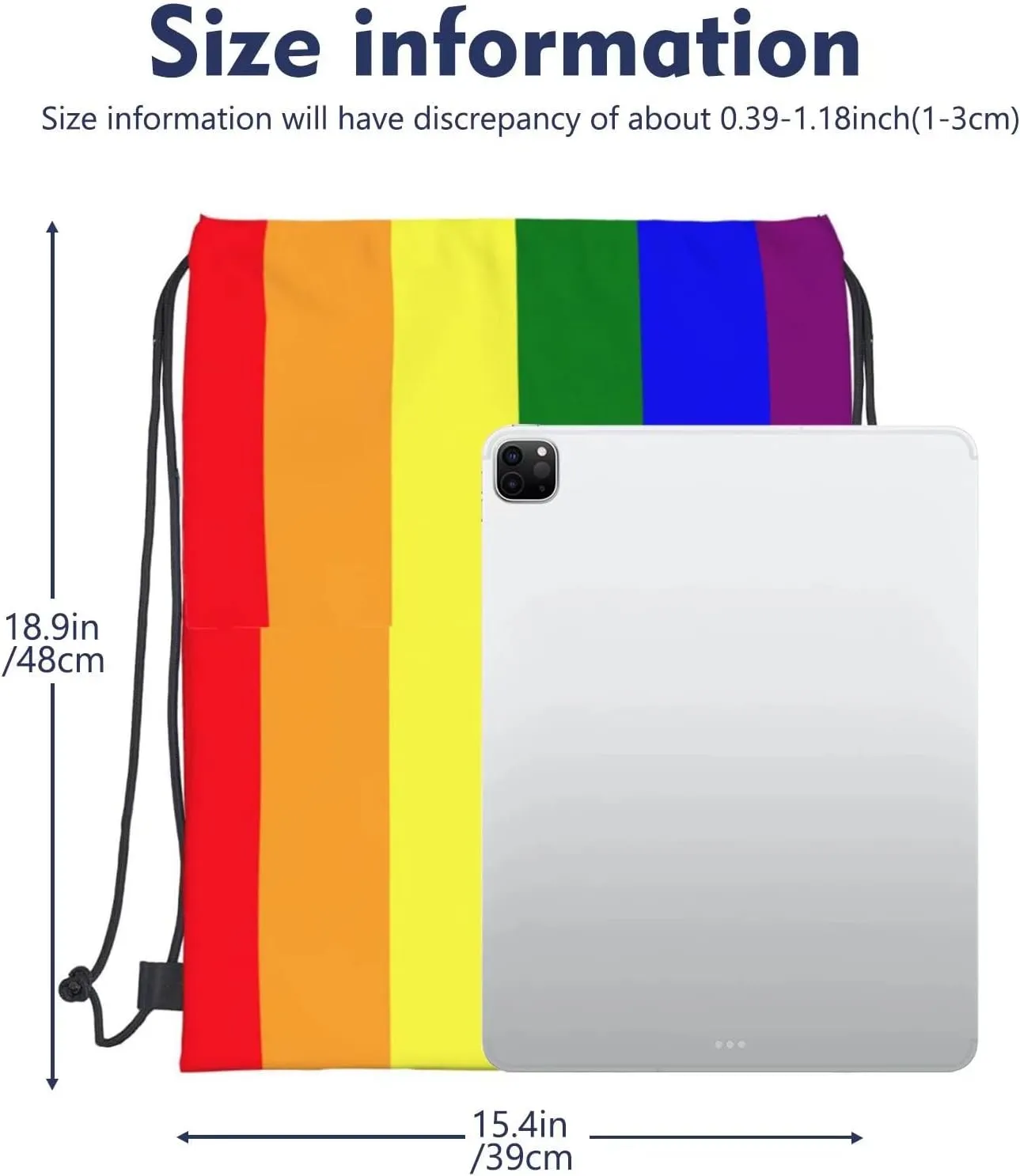 LGBT Gay Pride Drawstring Backpack Rainbow String Bag Gym Sackpack Waterproof Cinch Sports Sack for Men Women Beach Yoga Traveling School Gifts One Size