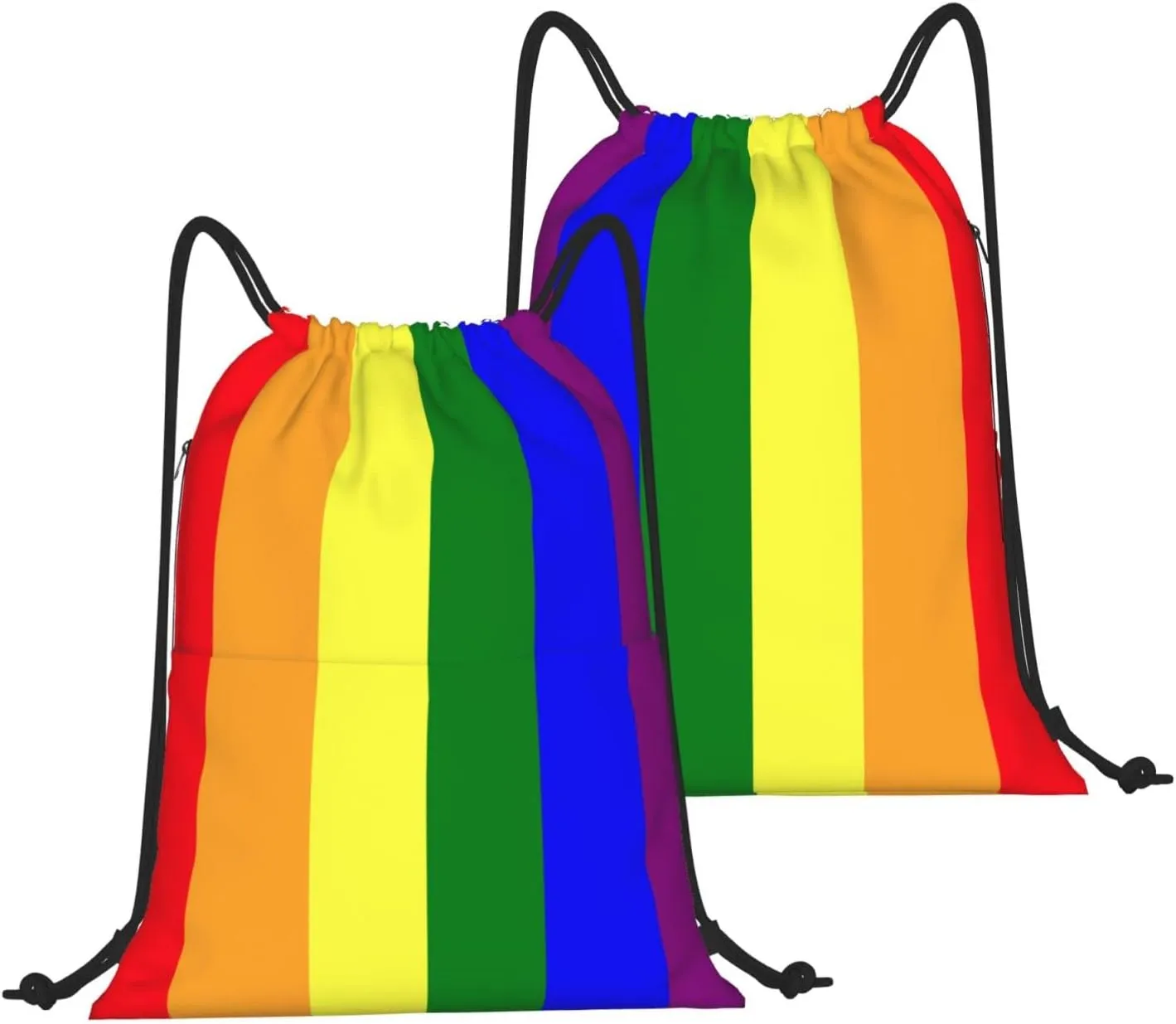 LGBT Gay Pride Drawstring Backpack Rainbow String Bag Gym Sackpack Waterproof Cinch Sports Sack for Men Women Beach Yoga Traveling School Gifts One Size