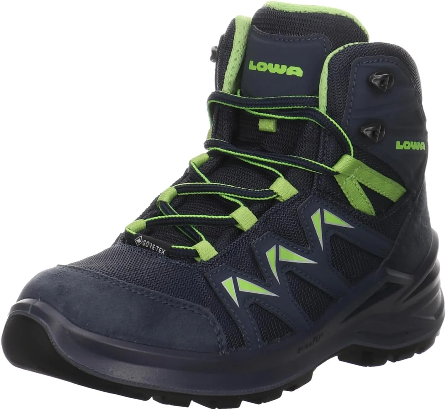 LOWA Innox Pro GTX Mid Junior Boots Medium, Steel blue lime, 8 Women