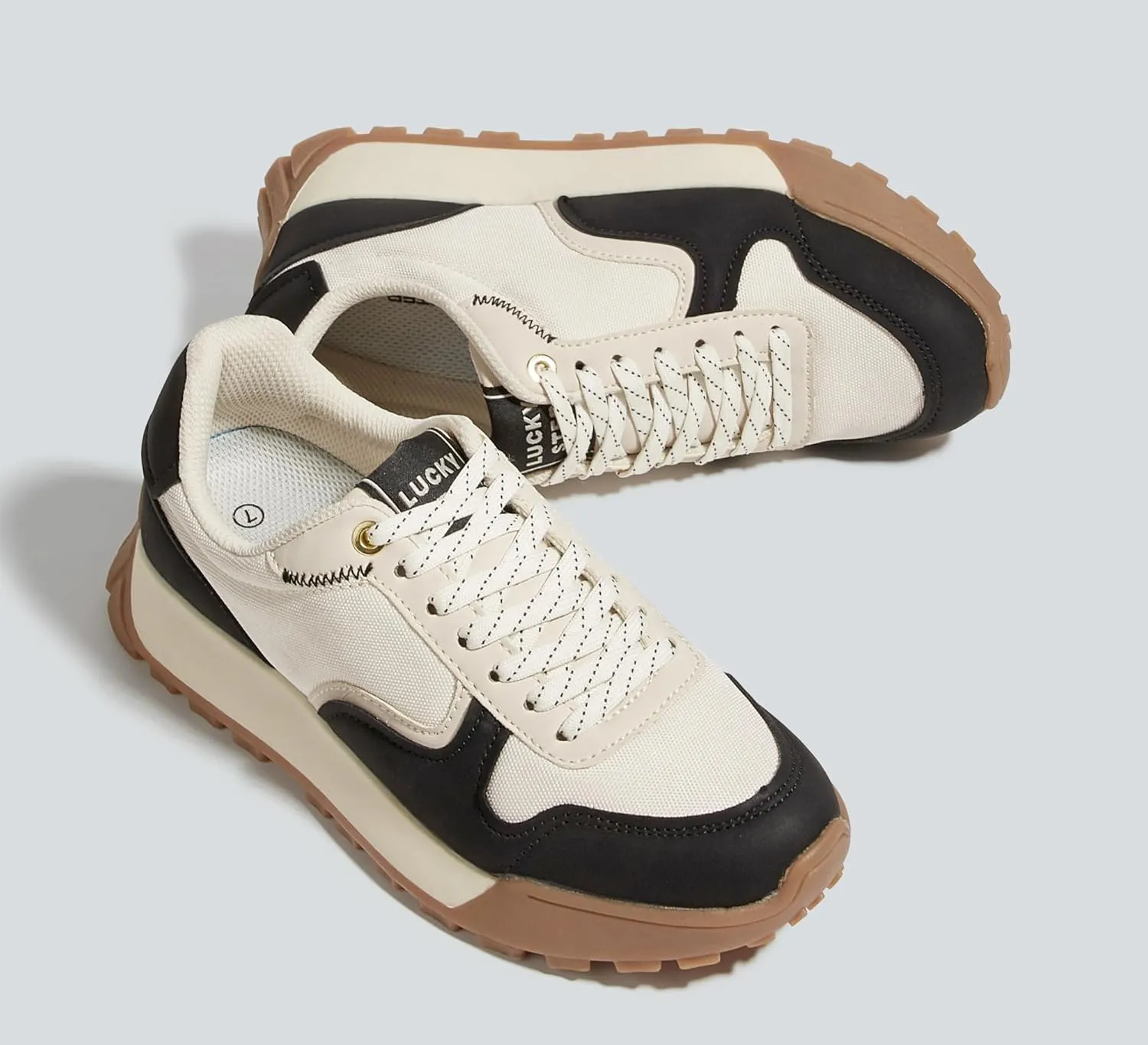 LUCKY STEP Women's Platform Canvas Sneaker Casual Lace-up Stylish Tennis Running Retro Classic Trainers Walking Fashion Sneakers