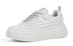 LUCKY STEP Women's Platform Fashion Sneakers Classic Tennis Faux Leather Low Top Casual Walking Shoes