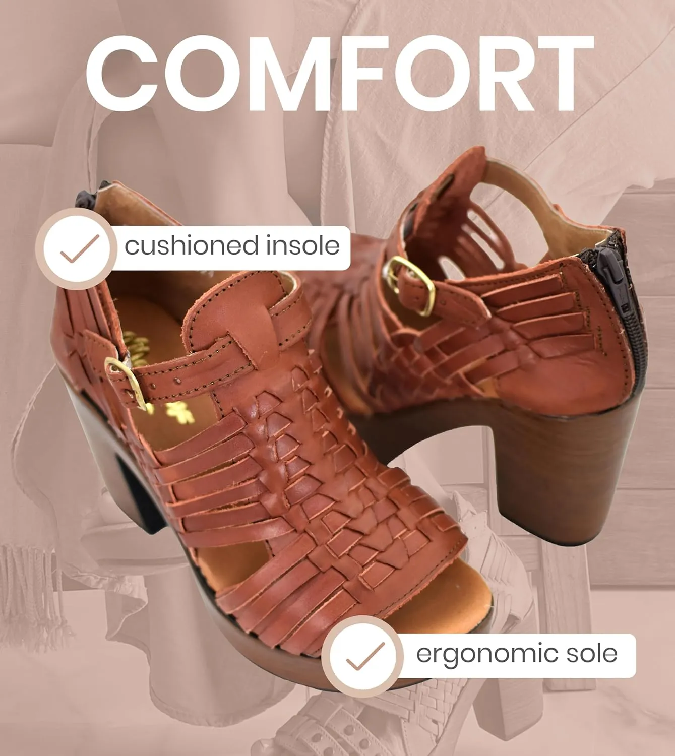 Macarena Collection Womens Shoes Leather Sandals for Women Huarache | Handmade Mexican Sandals Women | Comfortable & Stylish Womens Sandals 351 Multicolors