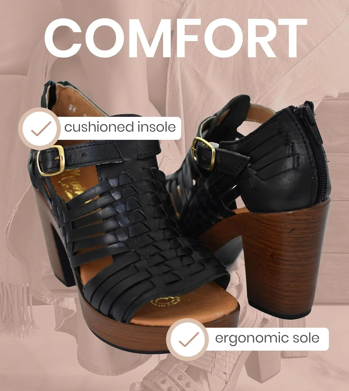 Macarena Collection Womens Shoes Leather Sandals for Women Huarache | Handmade Mexican Sandals Women | Comfortable & Stylish Womens Sandals 351 Multicolors