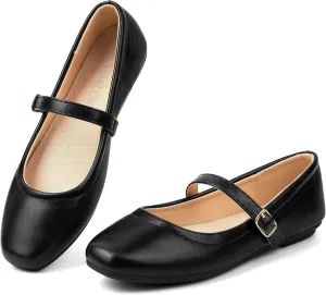 Mary Jane Flats Shoes, Ballet Flats Shoes for Women, Square Toe Ankle Strap Flats, Soft Comfortable PU Flat Shoes, Women Flats Dress Shoes
