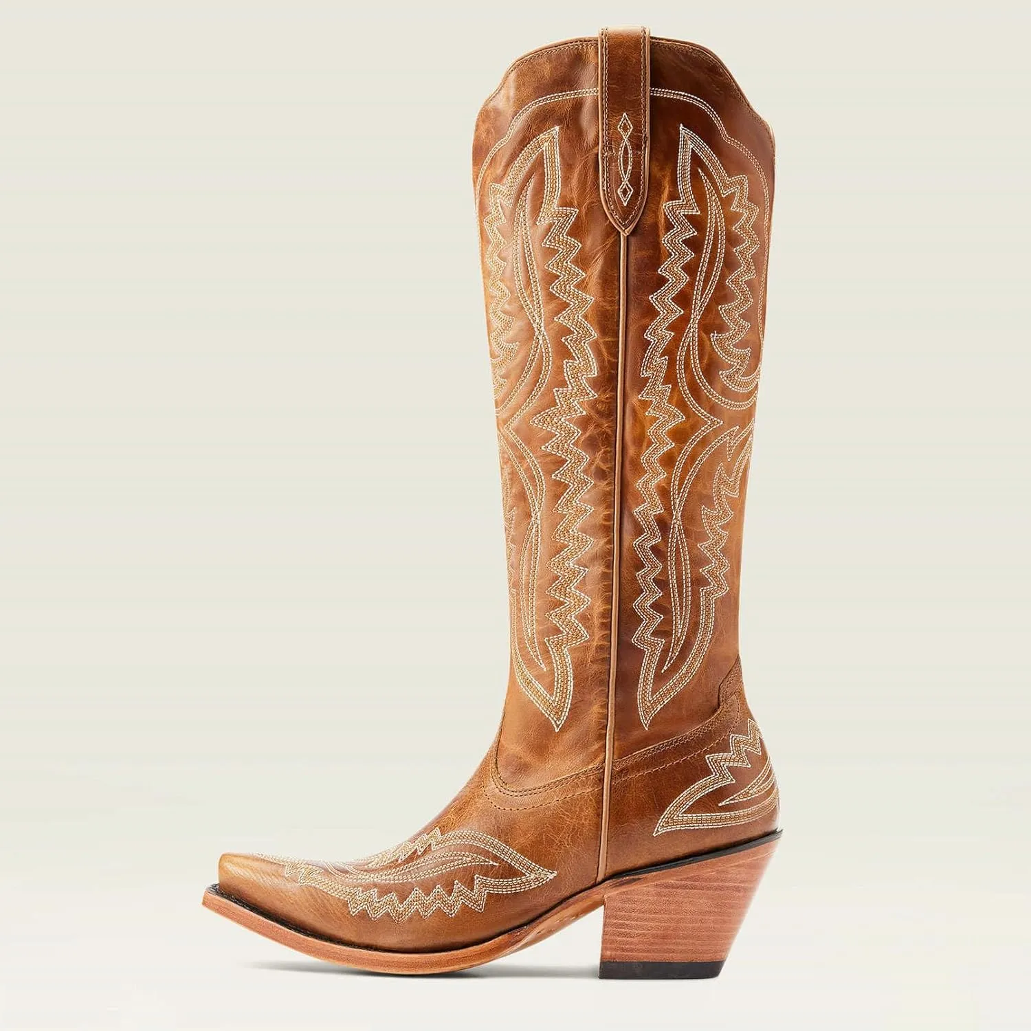 Meefit Cowboy Boots for Women Knee High Cowgirl Boots Pointed Toe Chunky Heel Western Retro Country Boots,Vintage Tall Boots