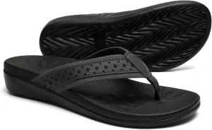 MEGNYA Womens Orthopedic Sandals with Arch Support, Summer Plantar Fasciitis Flip Flops for Flat Feet, Comfortable Cushioned Foam Slippers for Outdoor Beach