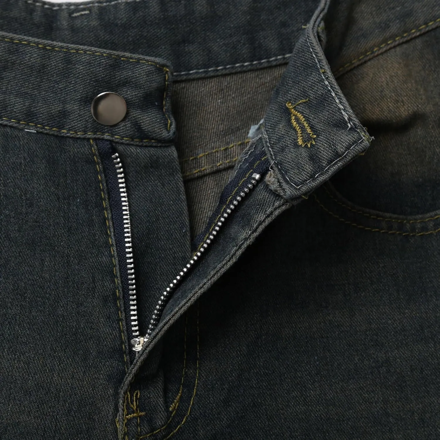 Men Y2K Vintage Baggy Jean Shorts Summer Casual Hip Hop Mid Loose Denim Shorts Trendy Outfits